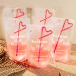 Lot de 5 Pochettes à Boissons Personnalisées avec Texte Pochettes 500ml avec Paille Cadeau Mariage Enterrement de Vie pour Mariée Demoiselle d'Honneur