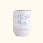 Vaso de Vino Personalizado Last Toast on the Coast 12oz Aislado con Nombre Regalo de Soltera para Ella en la Playa