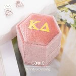 Personalized Greek Letter Sorority Name Velvet Badge Ring Jewelry Box Bid Day Big Little Birthday Gift for Sister Friend | Callie × Affinity Licensing