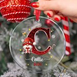 Personlig julehatt genser julenisse med falske glitterinitialer og navn og dato Juletre dekorasjon Julegave til familie og barn
