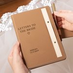 Personalized Letters to Bride Leather A5 Lined Journal Notebook and Pen Set with Engraved Name and Date Bridal Shower Wedding Gift for Her