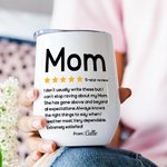 Personalisierte 5-Sterne-Rezension 12oz Name Wein Becher mit Deckel Muttertag Geburtstag Geschenk für Mama