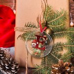 Personlig julehatt genser julenisse med falske glitterinitialer og navn og dato Juletre dekorasjon Julegave til familie og barn