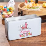 Boîte à biscuits en métal avec nom Cadeau de Pâques pour les enfants