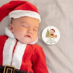 Personlig nallebjörn med tomteluva Keramisk julprydnad med namn Första julgransdekoration Present till baby pojkar flickor