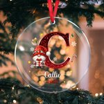 Personlig julehatt genser julenisse med falske glitterinitialer og navn og dato Juletre dekorasjon Julegave til familie og barn