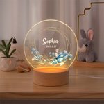 Personlig val Sjöhäst Marina djur Akryl LED nattlampa med träbas och namn Heminredning Baby Shower Födelsedagspresent för pojkar flickor