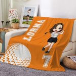 Personalisierte Golf Sport Cartoon Charakter weiche Decke mit Namen und Nummer Geburtstag Club Home Decor Geschenk für Golfer Golfspieler
