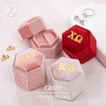 Personalized Greek Letter Sorority Name Velvet Badge Ring Jewelry Box Bid Day Big Little Birthday Gift for Sister Friend | Callie × Affinity Licensing