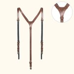 Personalized Men's Y Back Design Cowhide Leather Braces with Engraved Name Gift for Men Father's Day Groomsmen Accessory