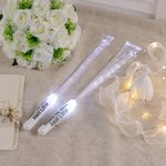 Gepersonaliseerde Draagbare White Glow Fiber Sticks met Tekst Vervangbare Vuurwerk Wedding Party Concert Gift voor de Newlyweds Vrienden