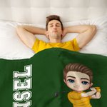 Personalisierte Golf Sport Cartoon Charakter weiche Decke mit Namen und Nummer Geburtstag Club Home Decor Geschenk für Golfer Golfspieler