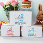Boîte à biscuits en métal avec nom Cadeau de Pâques pour les enfants