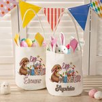 Personalisierte niedliche Ei Hunter Bunny Eimer Tasche mit Namen Ostern Party Hunt Korb Urlaub Geburtstag Geschenk für Jungen Mädchen
