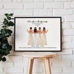 Personalized Bride Cheers with Bridesmaids Canvas Painting with Name Date and Blessing Quote Wedding Bridal Shower Bachelorette Party Gift for Bride