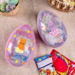 Spersonalizowane jajko wielkanocne Cute Bunny Dot Design Fillable Jumbo Easter Egg z imieniem i nazwiskiem Wypełniacz kosza wielkanocnego Prezent na przyjęcie wielkanocne dla dzieci