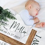 Personalized Cross Bible Verse Soft Throw Blanket with Name and Text First Communion Christening Baptism Gift for Kids