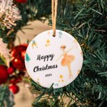 Personalized Ceramic Nutcracker and Sugar Plum Fairy Family Christmas Ornament