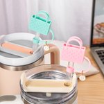 Personalized Beach Bag Straw Cover Topper with Initial Charm Accessories for Stanley Tumbler Birthday Party Favors Gift for Women