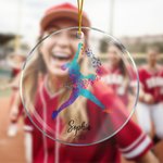 Spersonalizowana przezroczysta akrylowa ozdoba świąteczna z imieniem i nazwiskiem na choinkę dla miłośników baseballu