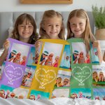 Personalised 8 Photo Collages Cousin Crew Heart Soft Throw Blanket with Year Home Decor Family Reunion Christmas Gift for Kids
