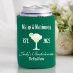 Personalised Margs and Matrimony 12oz-16oz Can Cooler with Year and Text Set of 12 Bachelorette Party Favors Bridal Shower Gift for Her