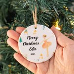 Personalized Ceramic Nutcracker and Sugar Plum Fairy Family Christmas Ornament