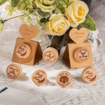 Personalized Engraved Monogram Name Initials Wood Wine Bottle Cork Stoppers with Pop-up Parper Stand Card Set of 15 Wedding Party Favors for Guest