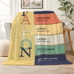 Personalized God Says I Am Name Meaning on Bible Verse Colourful Soft Throw Blanket Baptism Confirmation Christmas Gift for Christians Family Kids