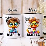 Personalisierte Cartoon-Charakter Tier vor Kaffee koffeinhaltigen 11oz Keramik-Becher mit Namen Büro Geburtstag Geschenk für Kaffee-Liebhaber Familie Freund
