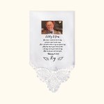 Personalized Memorial Wedding Lace 100% Cotton Handkerchief with Deceased Relative Photo Name and Date Wedding Memorial Gift for Bride Groom