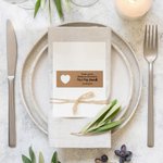 Personalisierte Dankeschön für das Teilen unserer ersten Mahlzeit Tag Set für Tischdekoration mit Namen und Datum Hochzeit Favor Geschenk für verlobte Paar