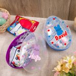 Spersonalizowane jajko wielkanocne Cute Bunny Dot Design Fillable Jumbo Easter Egg z imieniem i nazwiskiem Wypełniacz kosza wielkanocnego Prezent na przyjęcie wielkanocne dla dzieci