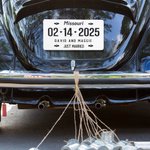 Personalized Romantic Just Married Wedding Car License Plate with Name and Date Wedding Anniversary Gift for Newlyweds Couple