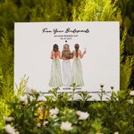 Personalized Bride Cheers with Bridesmaids Canvas Painting with Name Date and Blessing Quote Wedding Bridal Shower Bachelorette Party Gift for Bride