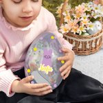 Spersonalizowane jajko wielkanocne Cute Bunny Dot Design Fillable Jumbo Easter Egg z imieniem i nazwiskiem Wypełniacz kosza wielkanocnego Prezent na przyjęcie wielkanocne dla dzieci