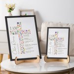 Personalized Floral Cross Bless Bible Verse Wooden Plaque Frame with Stand Name and Text Baptism First Communion Desk Decor Gift for Kids Girl