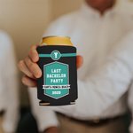 Personalizzato multicolore Riunione di famiglia Lattina di birra manica fredda con testo iniziale Località e anno Set di 12 Festa di vacanza regalo per la famiglia
