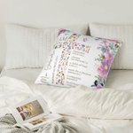 Taie d'Oreiller Personnalisée avec Nom Croix Florale Mots Bible Cadeau Premier Baptême Communion pour Fille Filleule