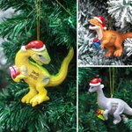 Adorno de Navidad personalizado de simulación de dinosaurio con nombre y año grabados Regalo de cumpleaños de Navidad para niños