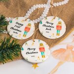 Personalized Ceramic Nutcracker and Sugar Plum Fairy Family Christmas Ornament