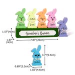 Personalised Cute Cool Smile Face Wood Bowtie Bunny Flocked Block Set Colourful Home Decoration Easter Birthday Gift for Mom Grandma