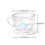 Personligt kärlekshjärta 16oz glasmugg med namn och handtag Alla hjärtans dag födelsedagspresent för par