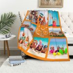 Personalised 8 Photo Collages Cousin Crew Heart Soft Throw Blanket with Year Home Decor Family Reunion Christmas Gift for Kids