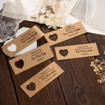 Personalisierte Dankeschön für das Teilen unserer ersten Mahlzeit Tag Set für Tischdekoration mit Namen und Datum Hochzeit Favor Geschenk für verlobte Paar