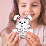 Personalisierte niedliche Kaninchen Ausdruck hölzerne Geld Halter Korb Tag mit Namen Ostern Korb Stuffers Geschenk für Kinder