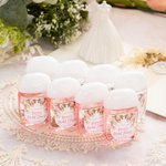 Etichetta personalizzata con amore e grazie floreale per disinfettante per le mani, set di 30 con testo e data Bomboniere per matrimonio di fidanzamento Regalo per la coppia
