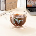 Personligt kärlekshjärta 16oz glasmugg med namn och handtag Alla hjärtans dag födelsedagspresent för par