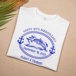 Personalizada Familia Crucero Ancla 100% Algodón Niño Adulto Camiseta con Nombre y Texto Aniversario Viaje Regalo para Familia Pareja