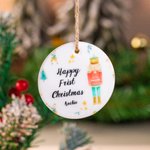 Personalized Ceramic Nutcracker and Sugar Plum Fairy Family Christmas Ornament